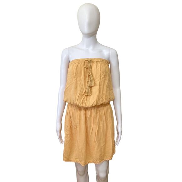 $5 SALE MUST GO Koy Resort Bandeau Mini Dress Swim Cover Up In Peach Size Small - Picture 2 of 9